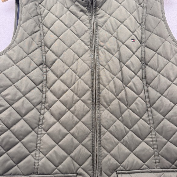 Tommy Hilfiger Women's Army Green Quilted Front Zip Vest Size L Thyme Outdoors - Picture 3 of 11